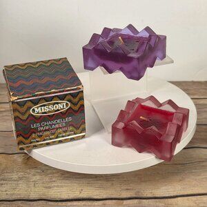 Missoni Les Chandelies Parfumees Zigzag Candles 2-Pack Rouge & Violette 1.2" Eac